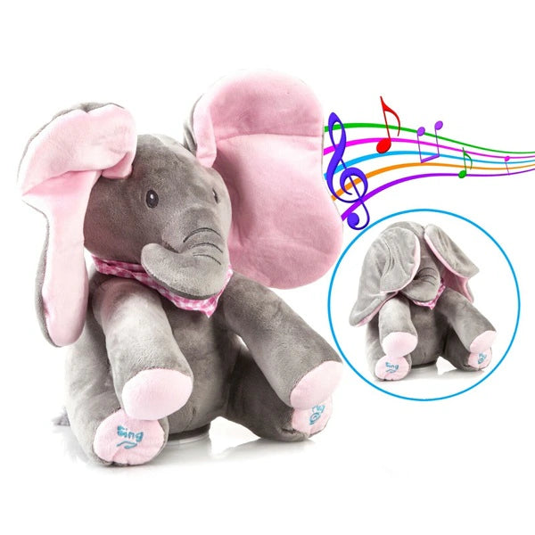 Μικρός ελέφαντας που τραγουδά και καλύπτεται με τα αυτιά του